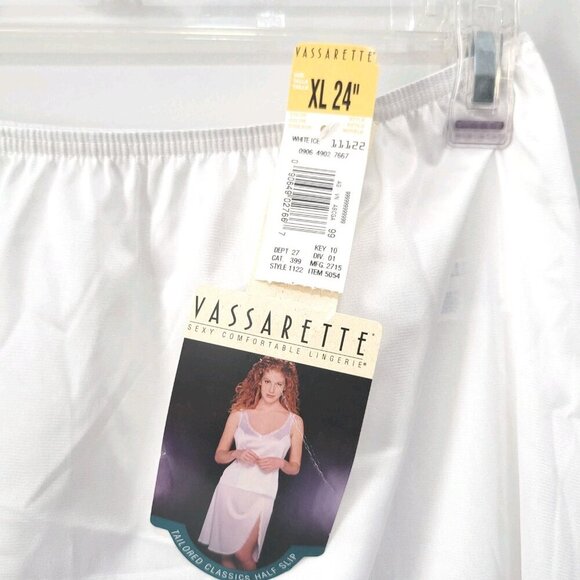 Vassarette Half Slip XL 24” NWT Women's Style 11122 White Ice Vintage Old Stock - Picture 2 of 3